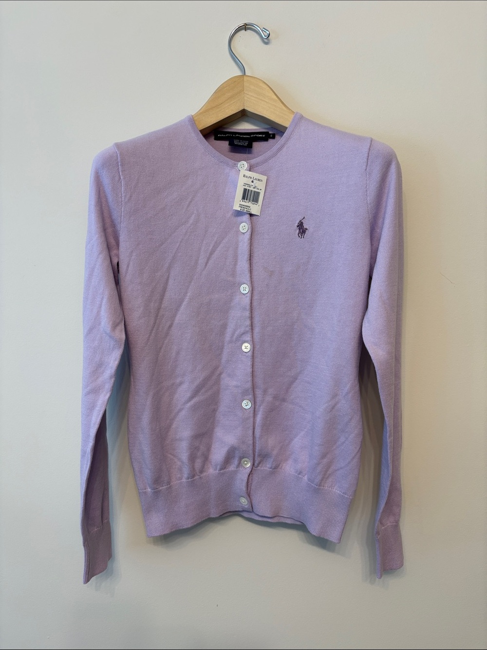 Polo Ralph Lauren purple cotton cardigan sz s small new